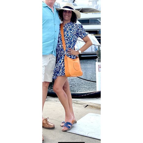 APIECE APART Blue White Floral Cotton Las Alturas Mini Dress Size Medium - Picture 16 of 16